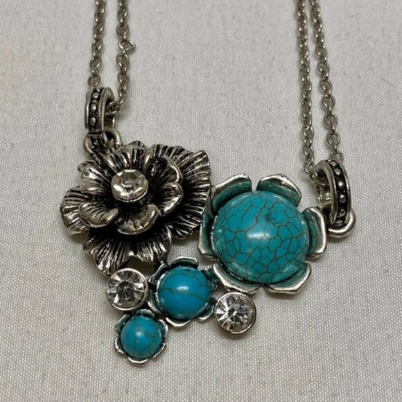 Desert Harvest Blue Fashion Necklace & Earring Set Paparazzi Accessories NWT - Picture 6 of 10